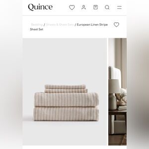 Quince European Linen Stripe Sheet Set